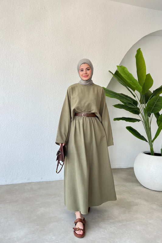 AREEJ SKIRT SET CO-ORD | HIJAB SKIRT CO-ORD UK | SOFT SAGE