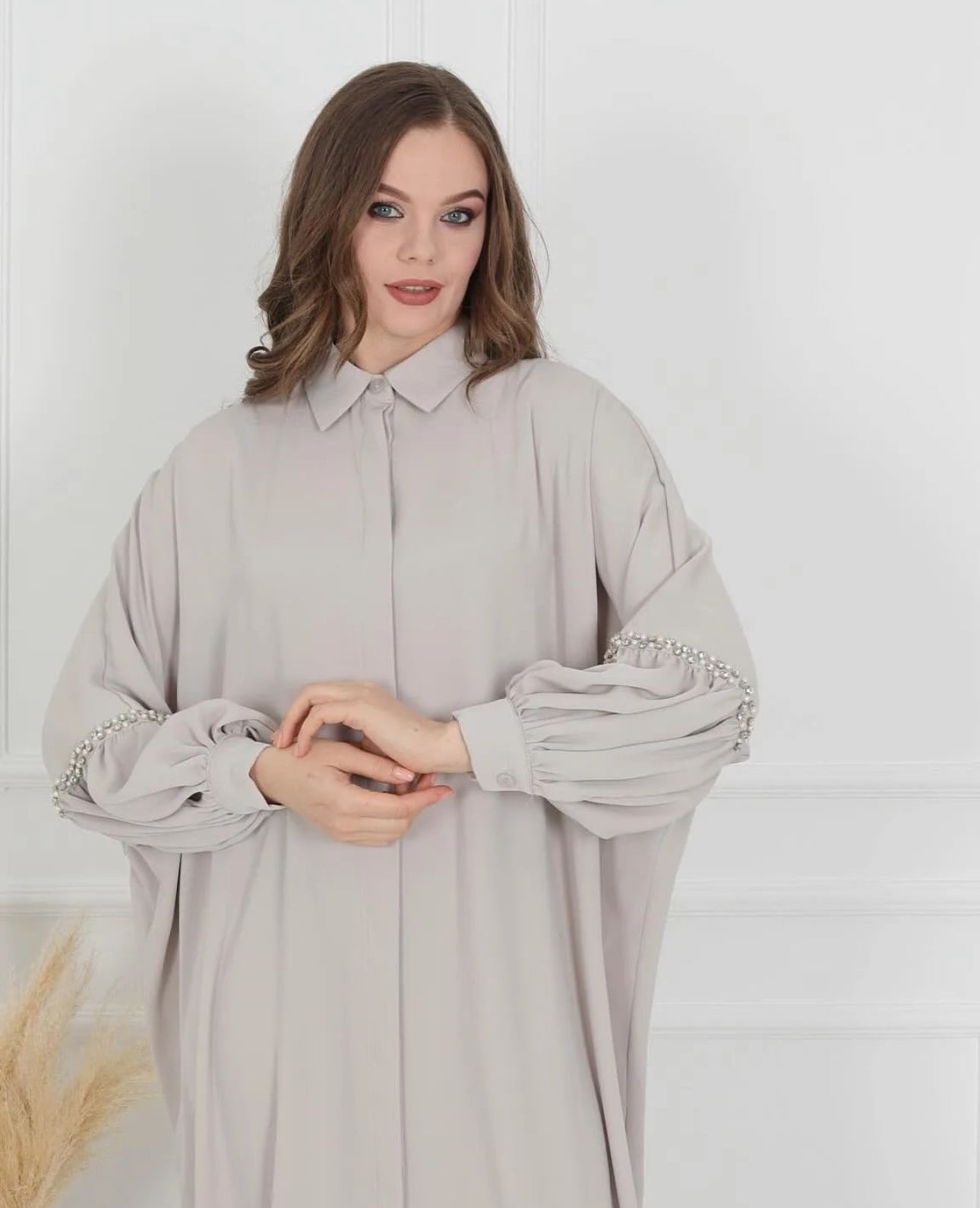 MAYA SILK ABAYA DRESS | EID ABAYA DREES UK | STONE