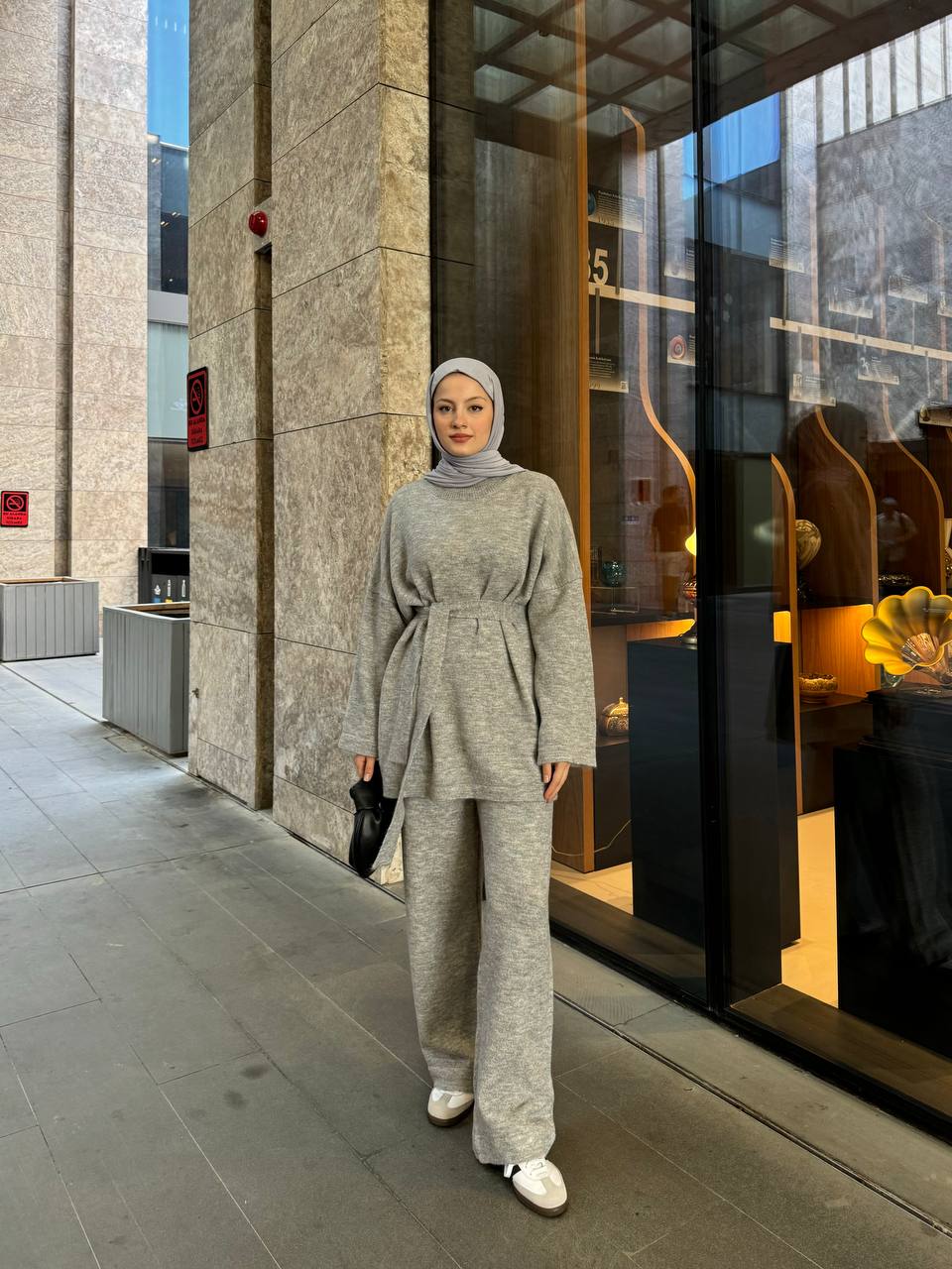 Winter Knitted Trousers Set: Modest Hijab Two-Piece Coords | Rana