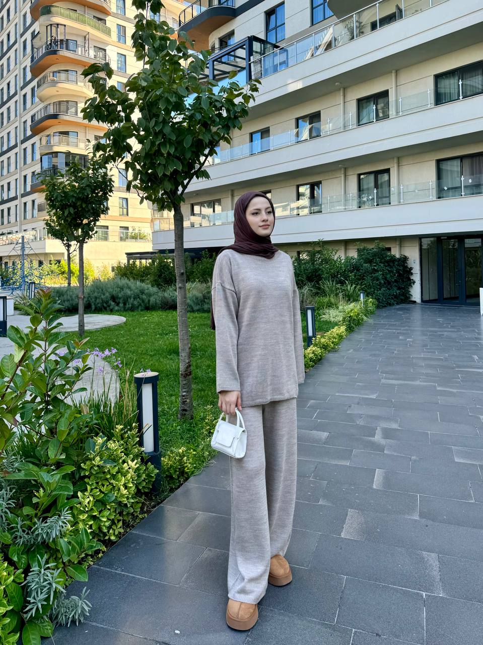 Winter Knitted Trousers Set: Modest Hijab Two-Piece Coords | Saba