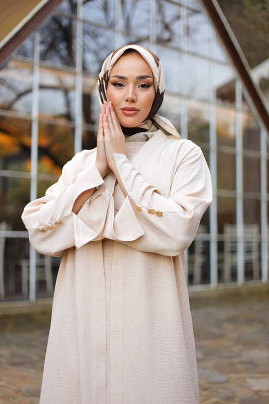 YAFA ESSENTIAL ABAYA SET | IVORY