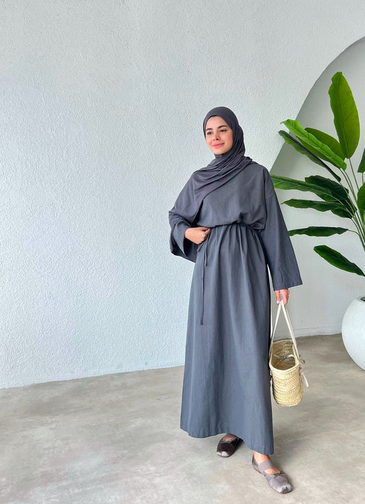 COMFY SWEATER DRESS ABAYA RANYA | NAVY BLUE