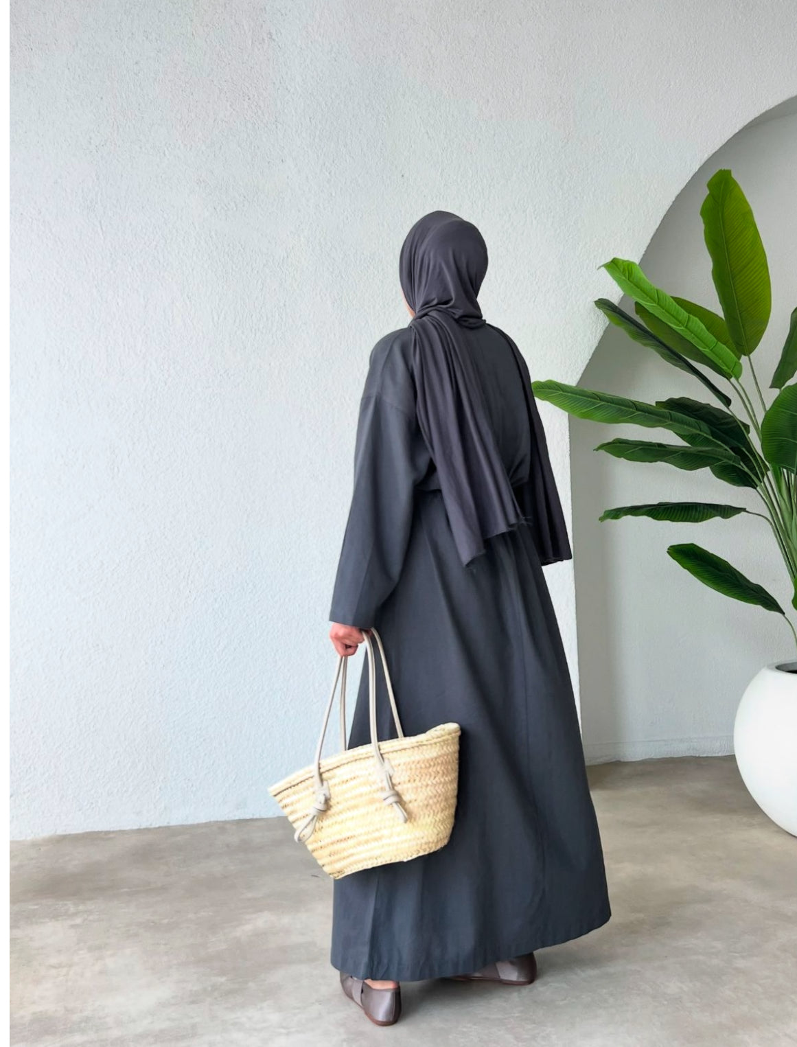 COMFY SWEATER DRESS ABAYA RANYA | NAVY BLUE