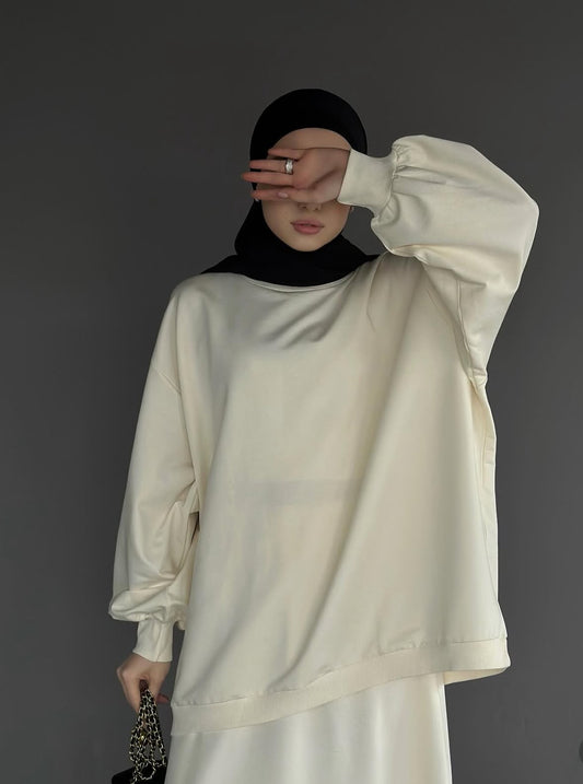 HAZAL COTTON  SKIRT SET CO-ORD | CREAM