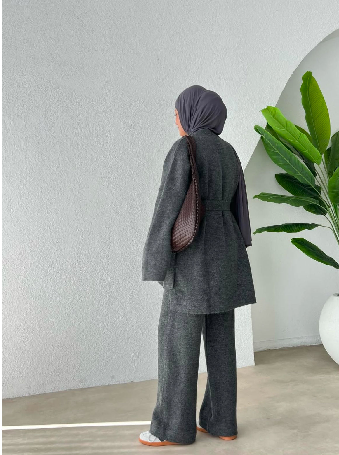 Winter Knitted Trousers Set: Modest Hijab Two-Piece Coords | Rana