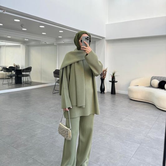 Knitwear Co-Ord with Scarf | Hijab Co-Ord UK | Joud