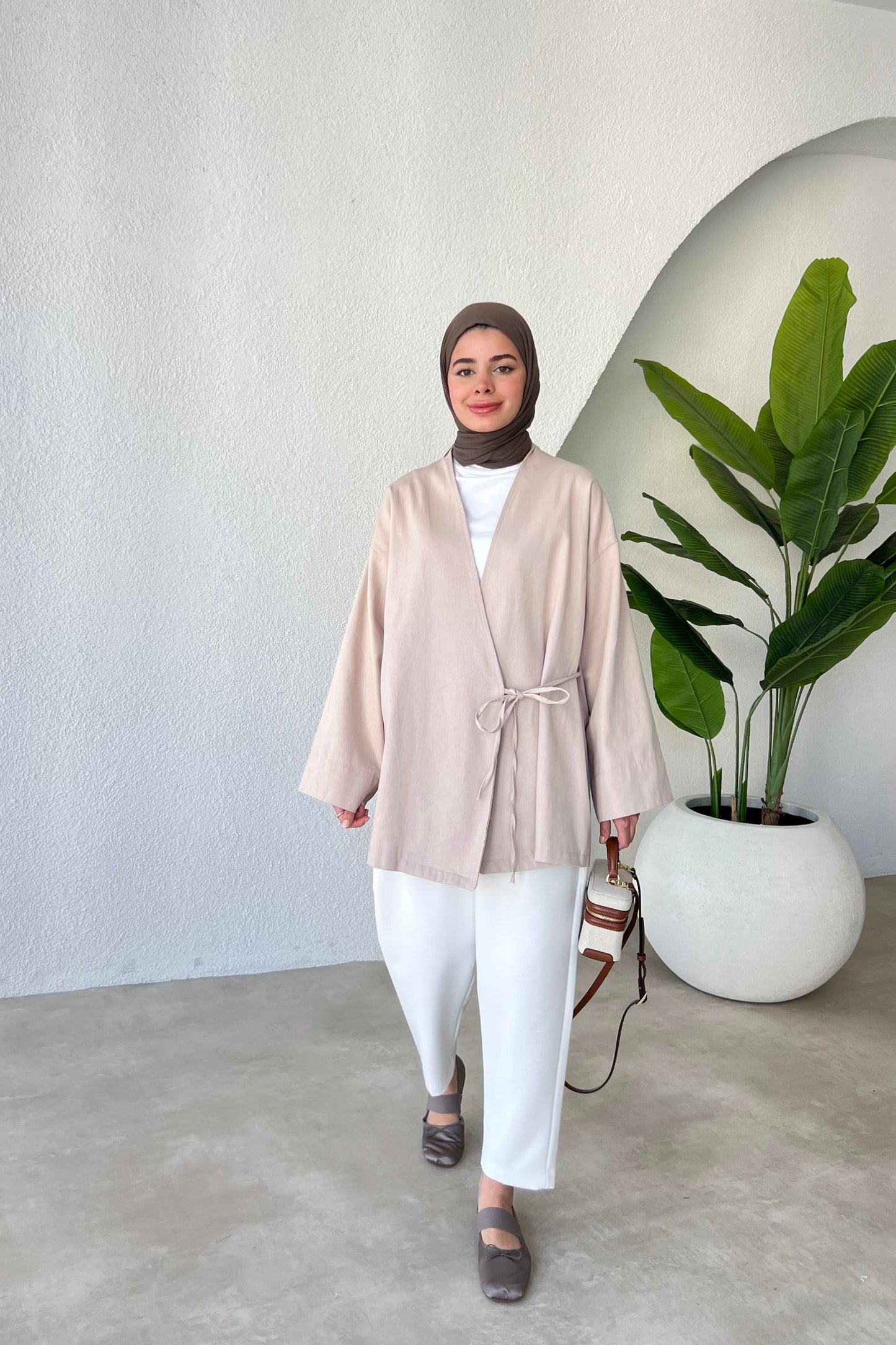 ARYA KIMONO WRAP TOP | ECRU