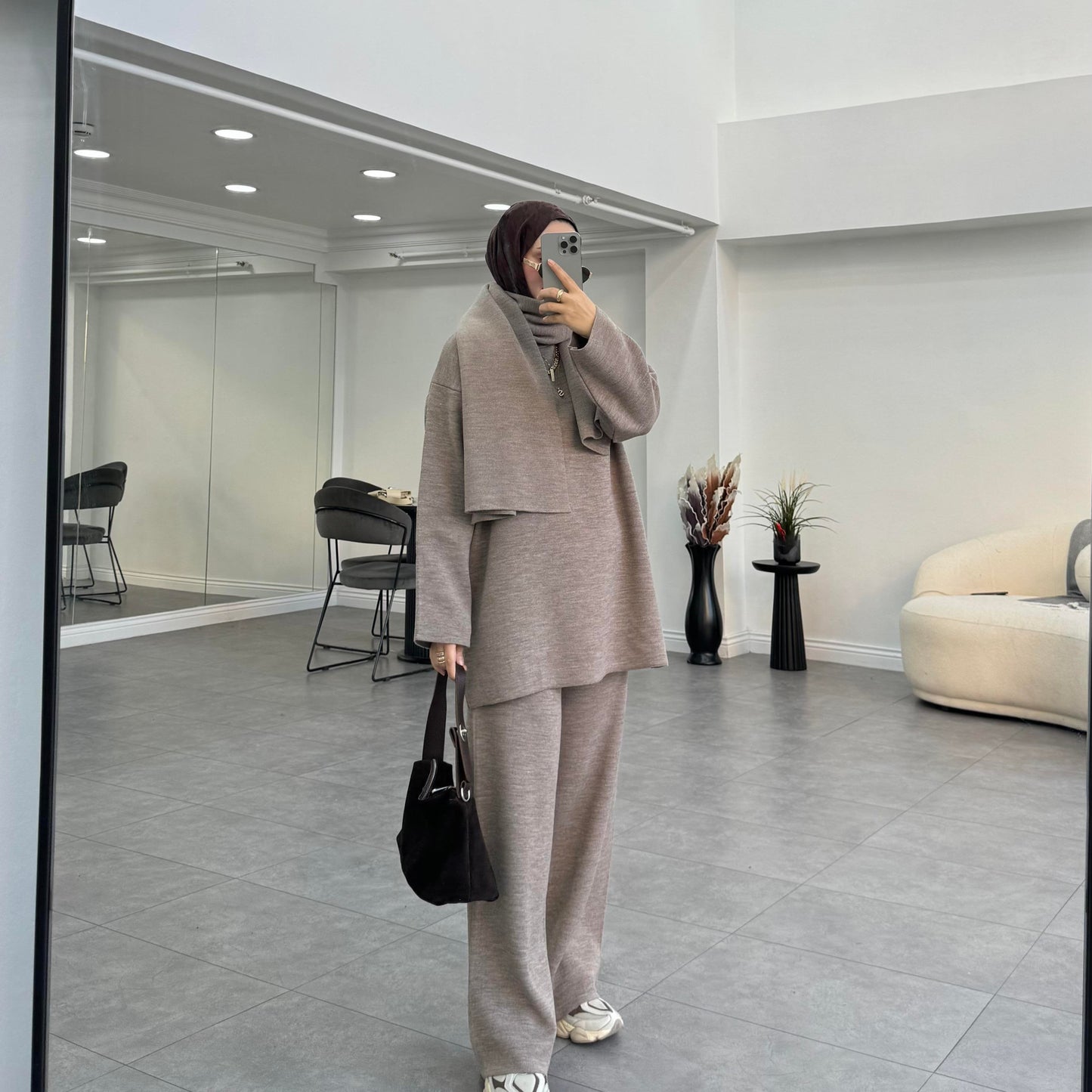Knitwear Co-Ord with Scarf | Hijab Co-Ord UK | Joud