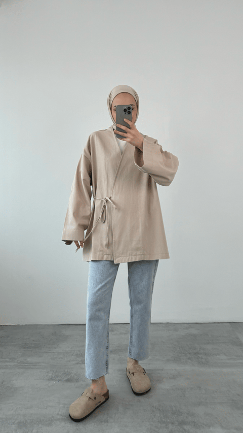 ARYA KIMONO WRAP TOP | ECRU