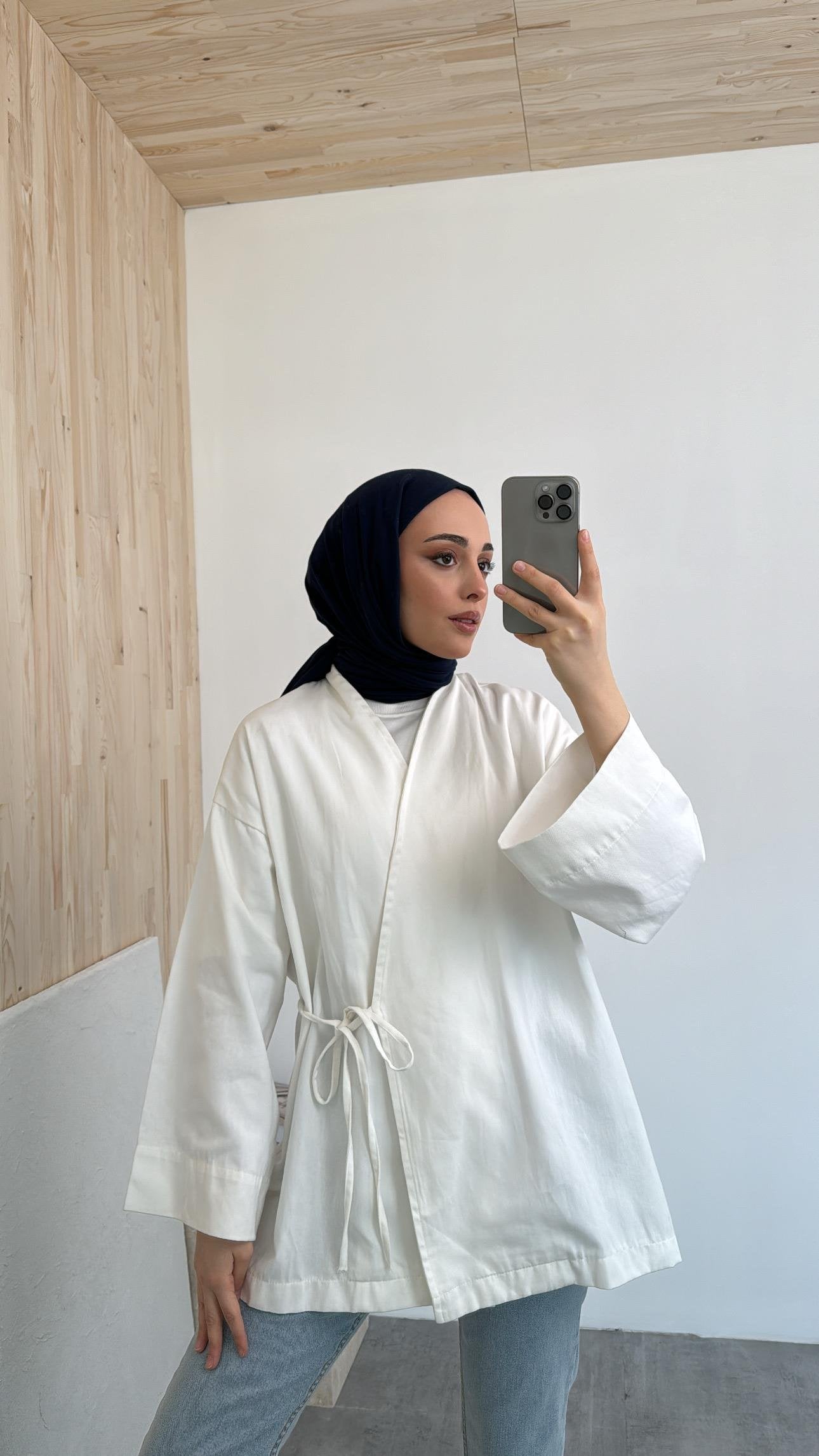 ARYA KIMONO WRAP TOP | White