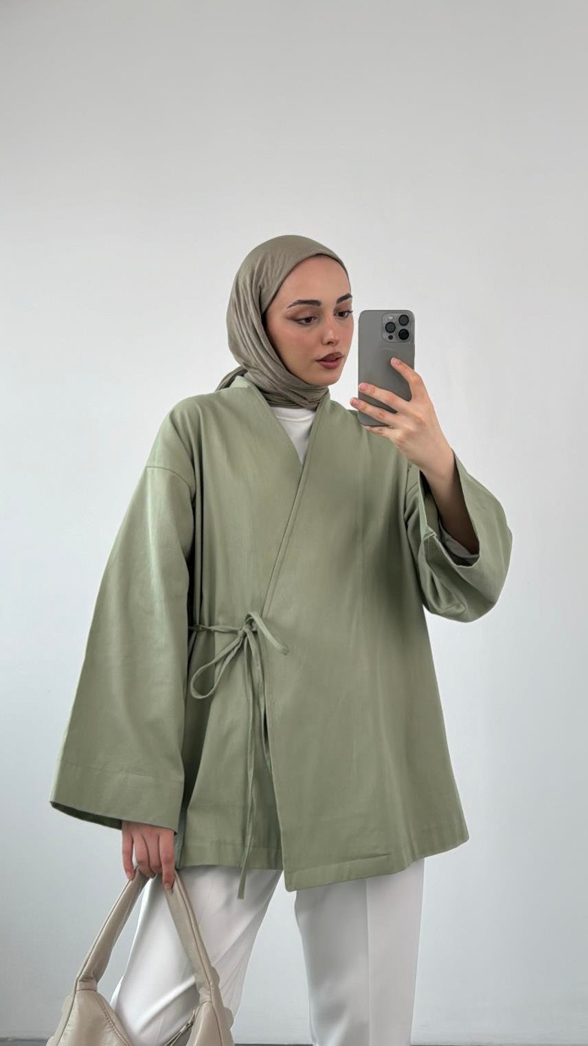 ARYA KIMONO WRAP TOP | Sage Green