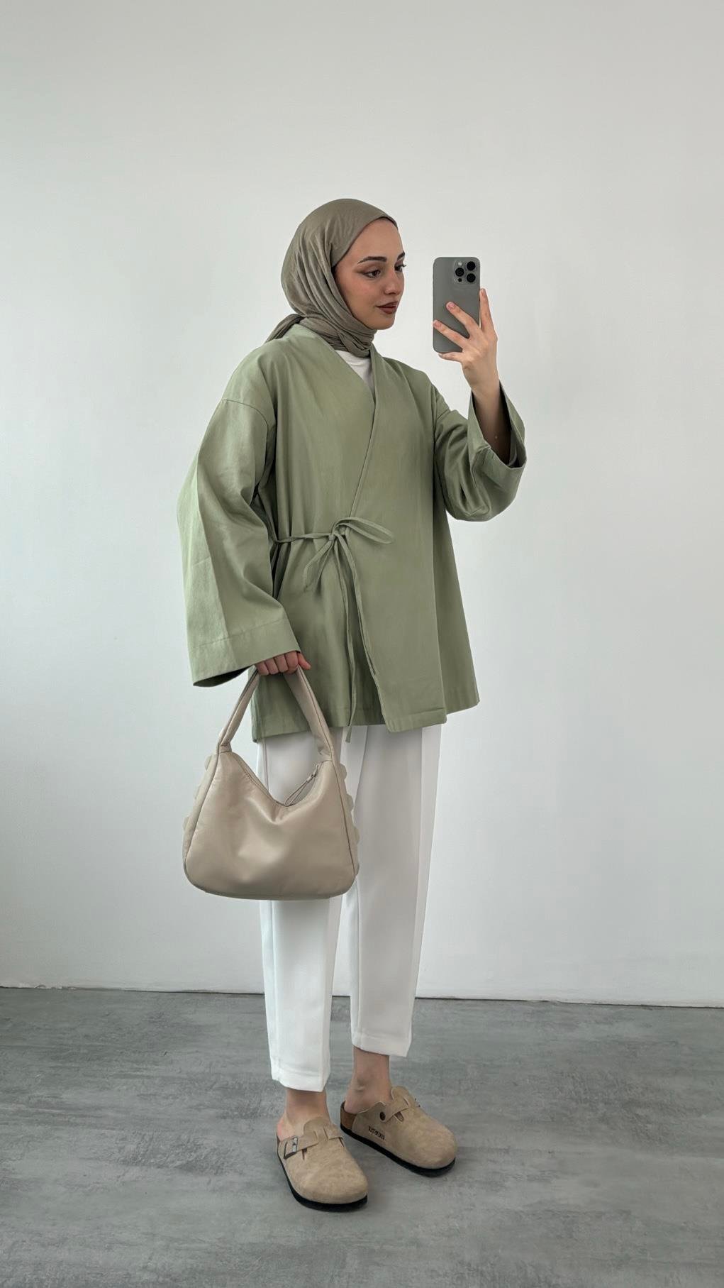 ARYA KIMONO WRAP TOP | Sage Green
