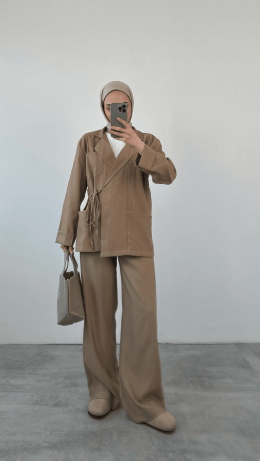 JUMANA KIMONO SET | HIJAB WORK COORD | MINK